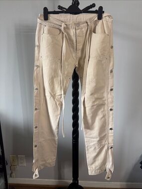 MNML Cream Snap-Button Cargo Pants 33.B